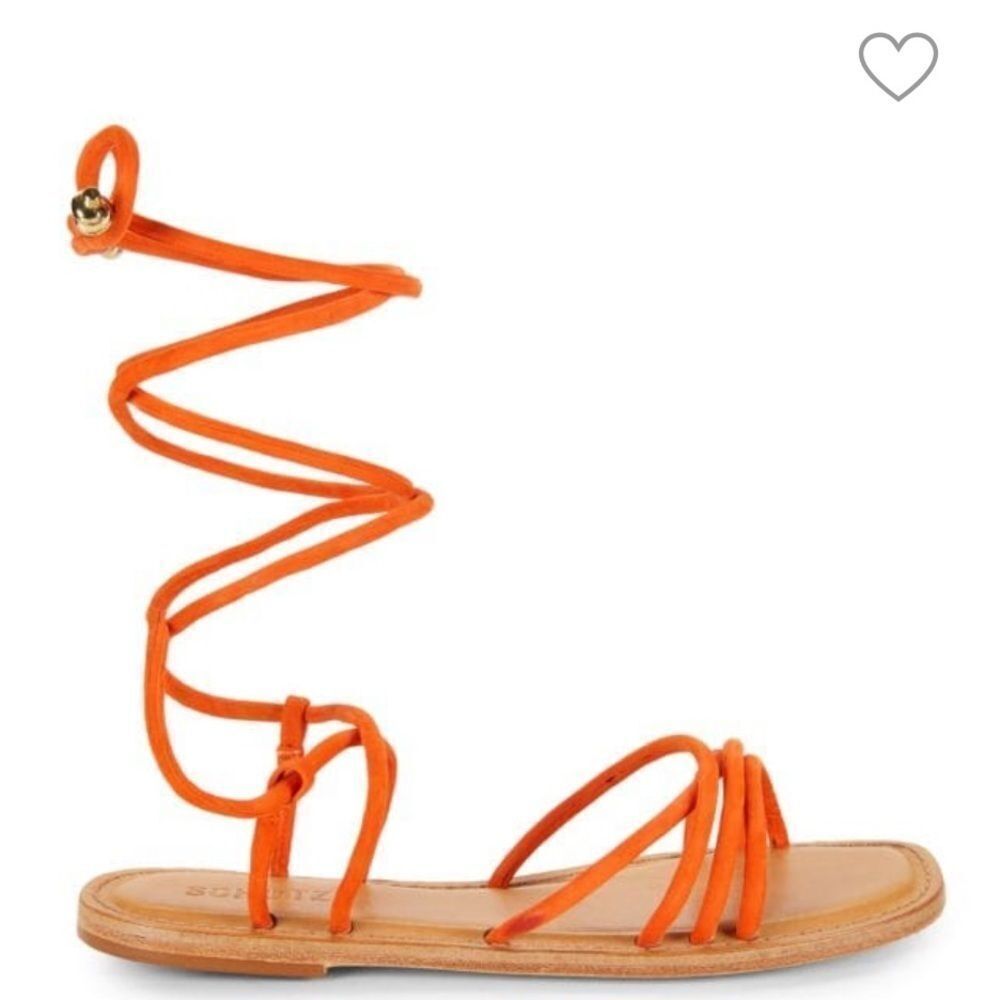 SCHUTZ
Magdalena Leather Ankle Tie Flat Sandals size 8